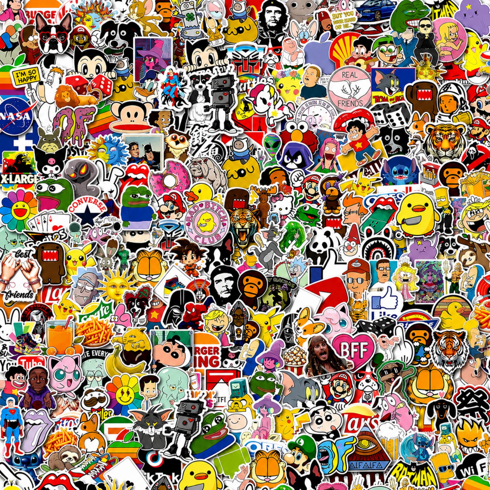 300PCS Cool Vinyl Stickers Pack – Waterproof Aesthetic Decals for Water Bottles, Laptops, Skateboards, Luggage & More