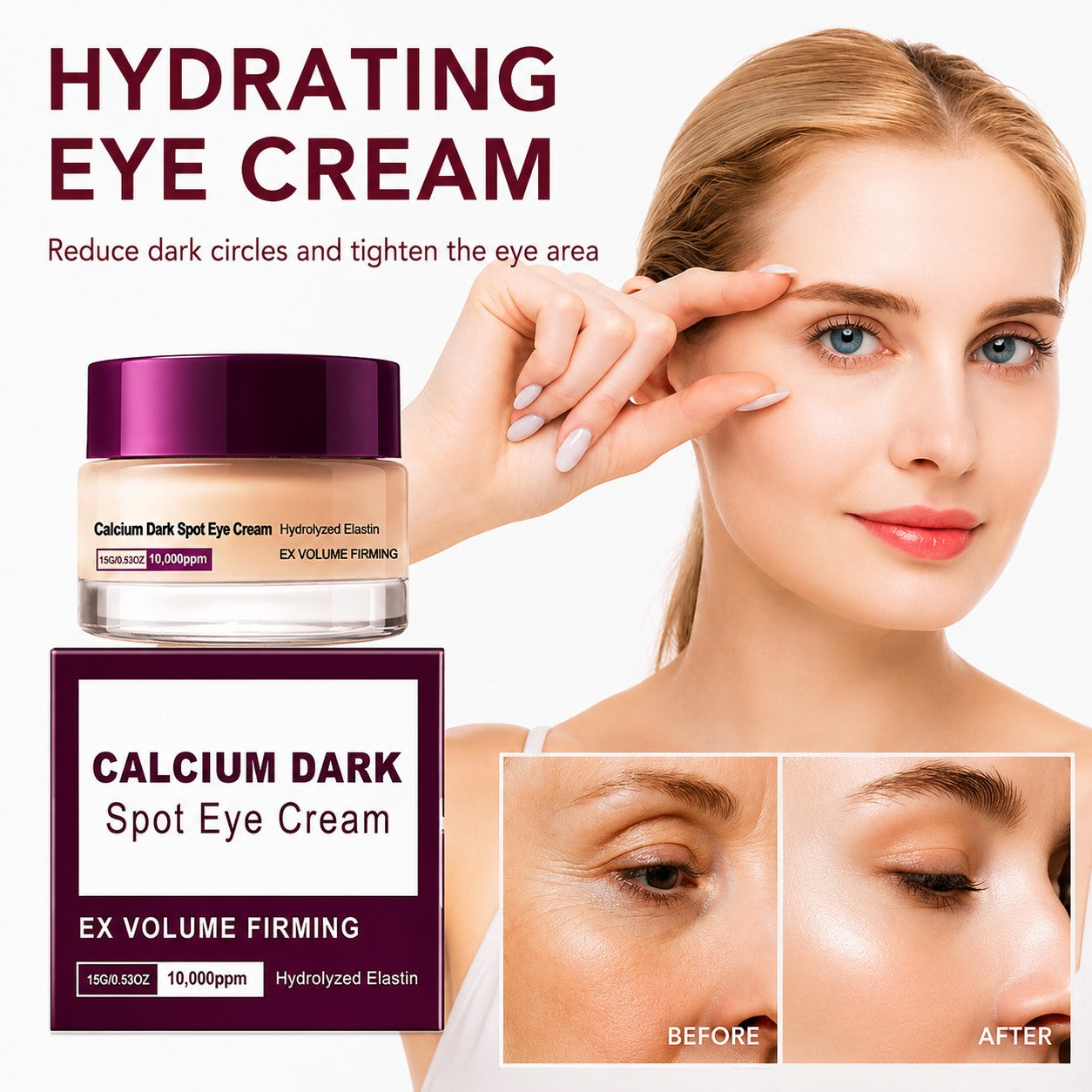 Calcium Dark Spot Eye Cream with Hydrolyzed Elastin