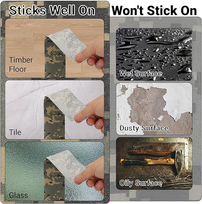 Camo Duct Tape 2 Inch x 10.9 Yard Heavy Duty Camouflage Wrap Tape for Hunting, Camping, Outdoor Gear, Golf Grip & Equipment Repair - Web Luxes
