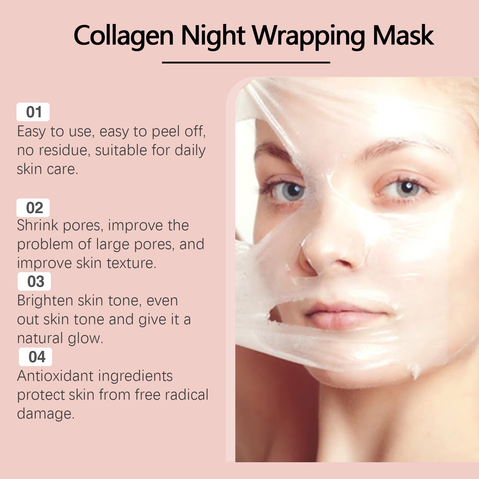 Collagen Peel-Off Facial Mask for Deep Cleansing, Hydration & Smoother-Looking Skin - WebLuxes Store