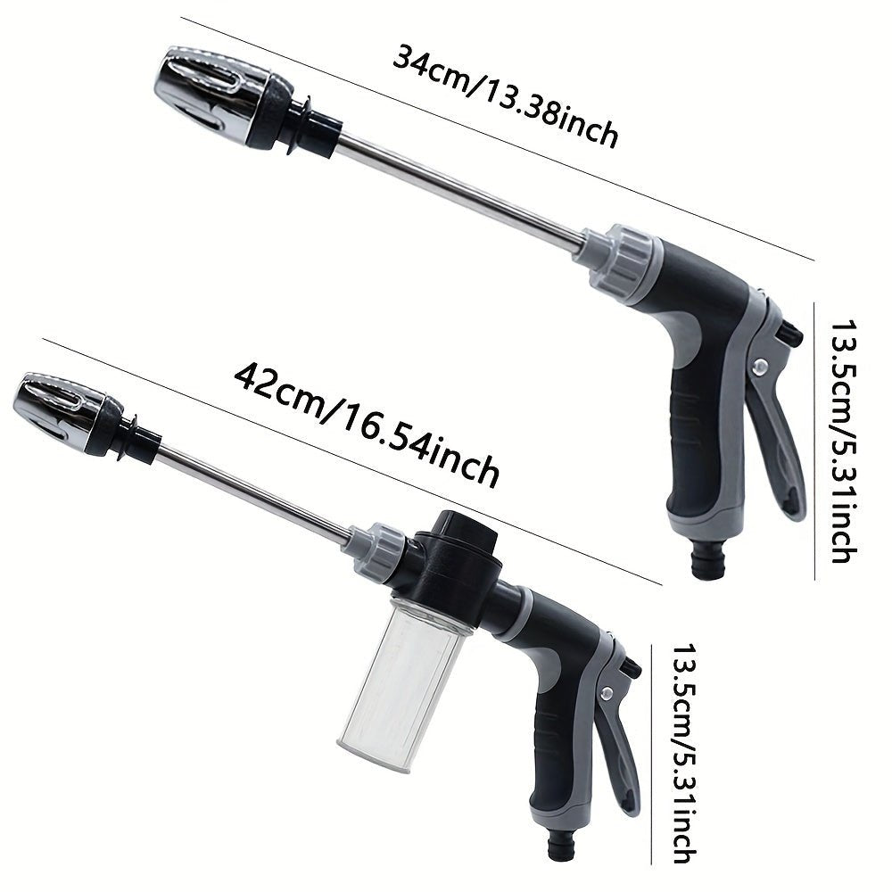 High-Pressure Car Wash Water Gun with Foam Sprayer – Adjustable Garden Hose Nozzle for Car Washing, RV Cleaning, Patio, Driveway & Garden Watering - Web Luxes