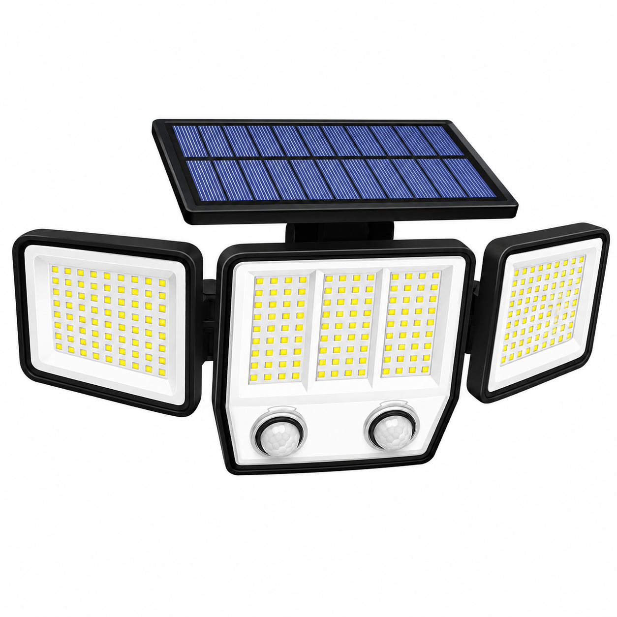 Solar Motion Sensor Light 3 Head Waterproof LED Outdoor