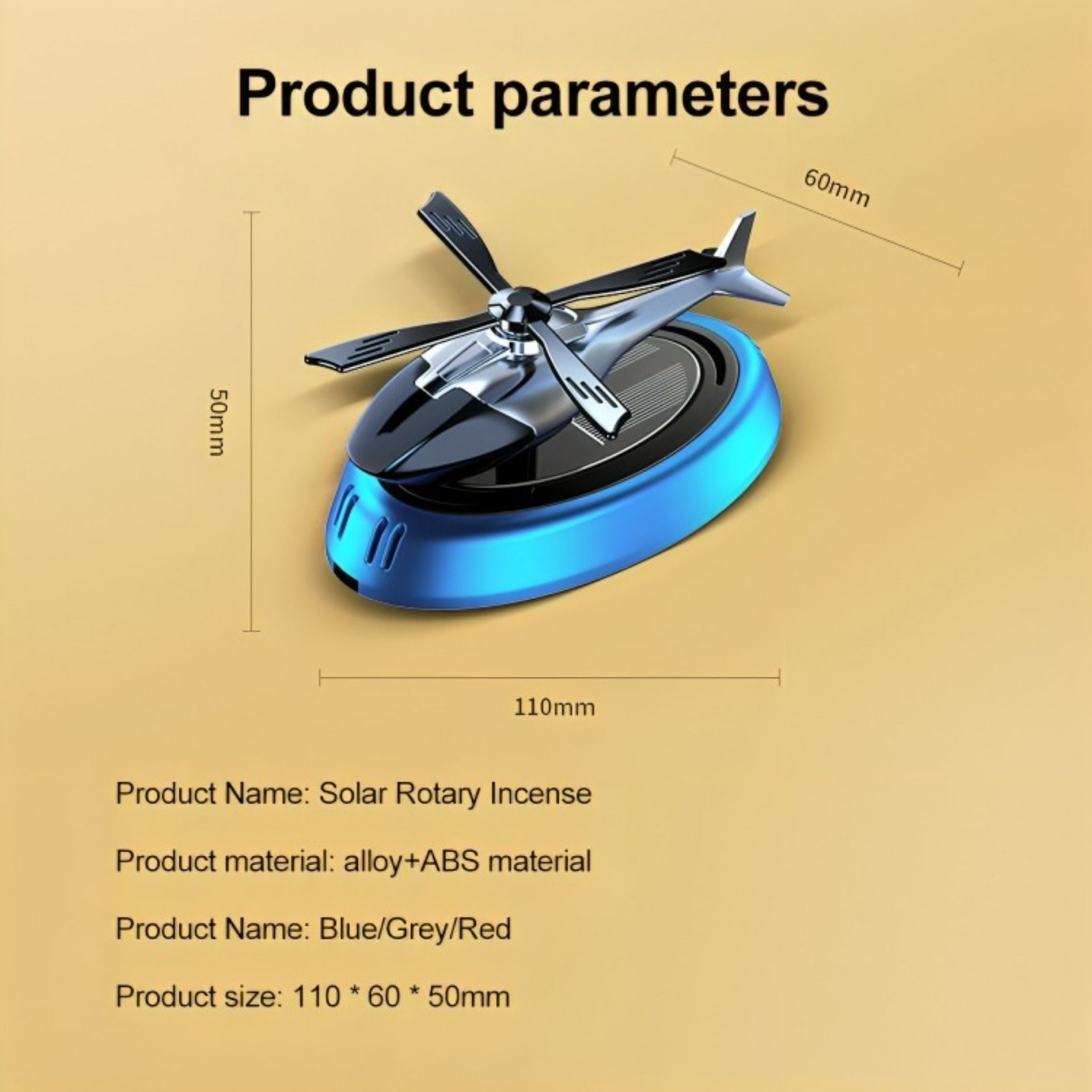 Solar Powered Rotating Car Air Freshener Helicopter Dashboard Perfume Diffuser Decoration - Web Luxes