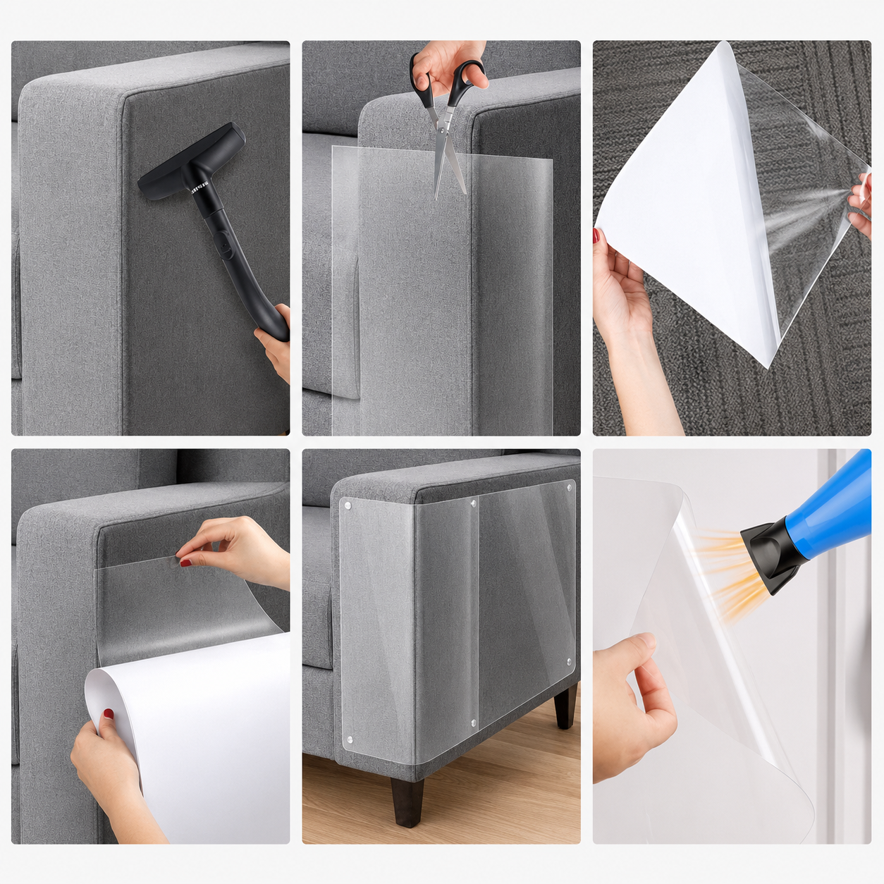 Transparent Cat Scratch Furniture Protector for Couch, Sofa, Door & Wall - Thick Clear Anti-Scratch Furniture Guard, Cut-to-Fit Roll 15.7 x 118 Inches