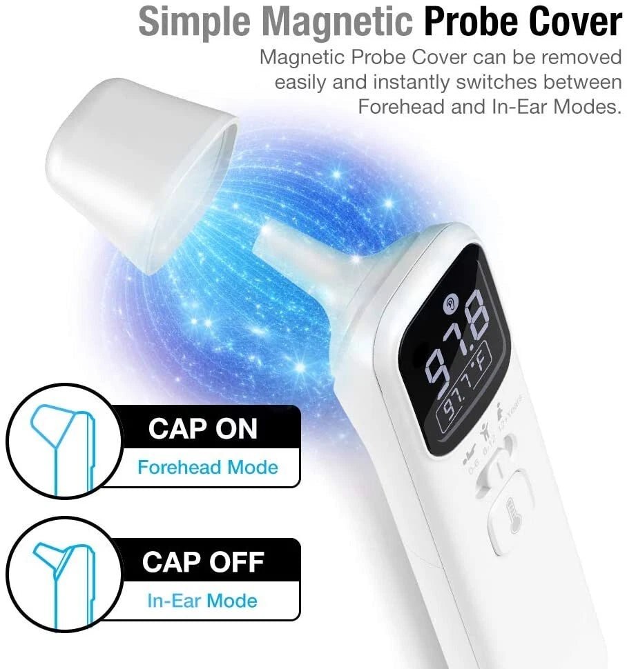 Smart Infrared Thermometer for Forehead & Ear, Digital Touchless Temperature Scanner for Adults, Babies & Kids - WebLuxes Store