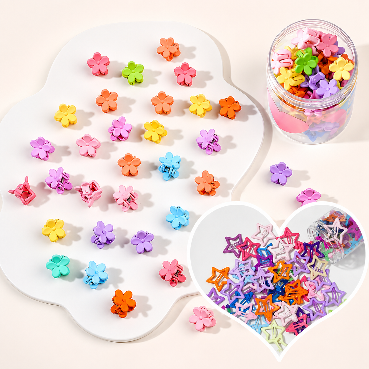 100PCS Colorful Star Hair Clips for Girls & Women – Mini Metal Snap Hair Barrettes, Cute Y2K Hair Accessories