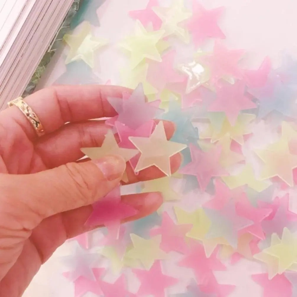 100Pcs Glow in Dark Star Stickers Ceiling Wall Decor