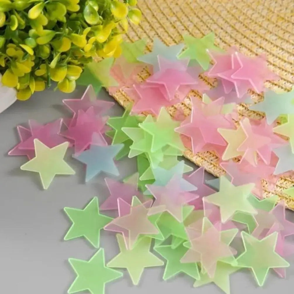 100Pcs Glow in Dark Star Stickers Ceiling Wall Decor