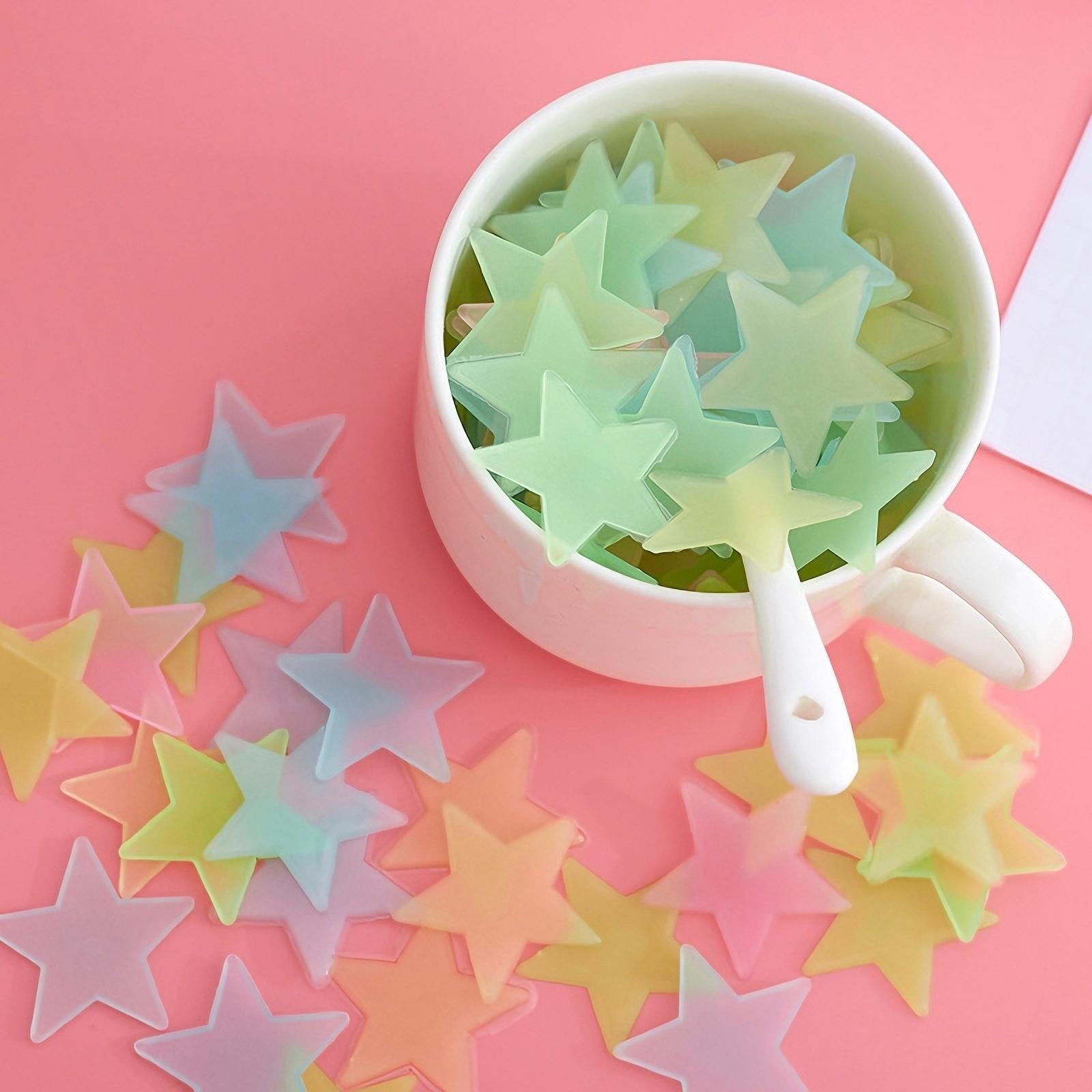 100Pcs Glow in Dark Star Stickers Ceiling Wall Decor