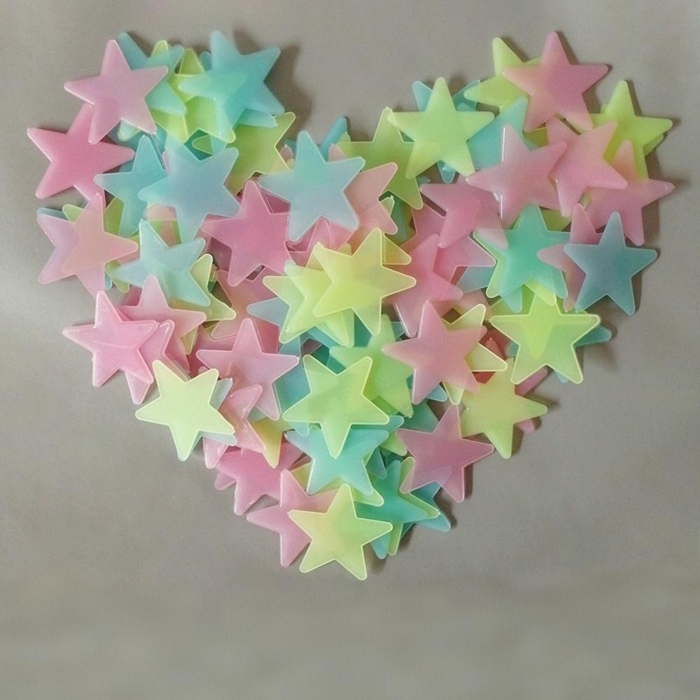100Pcs Glow in Dark Star Stickers Ceiling Wall Decor