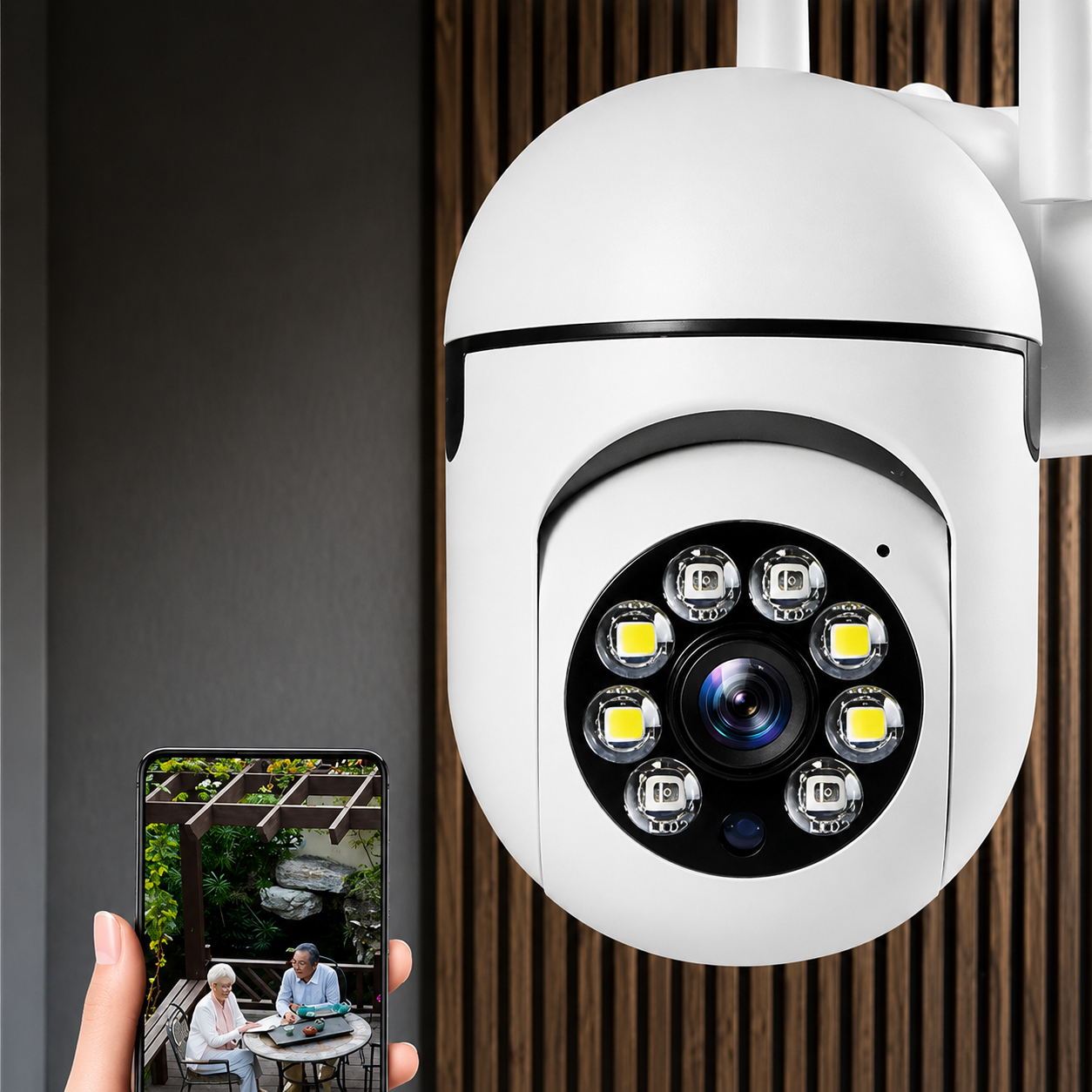 1080P Wireless WiFi Security Camera with 360° Pan Tilt, Two-Way Audio & Night Vision