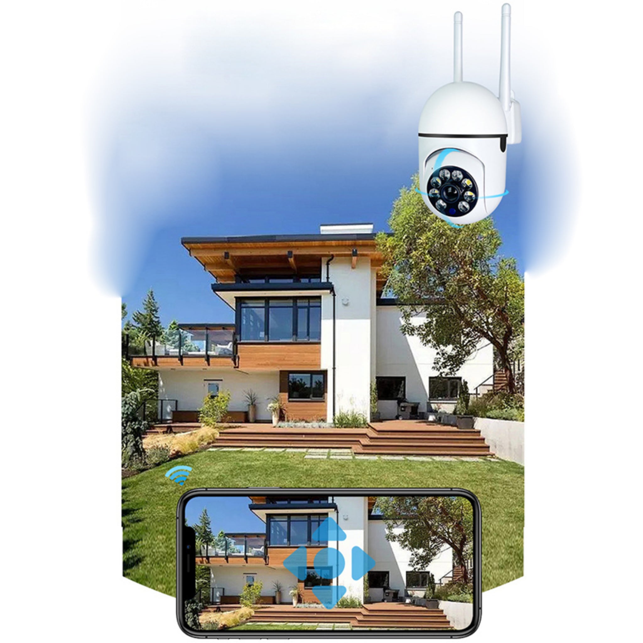 1080P Wireless WiFi Security Camera with 360° Pan Tilt, Two-Way Audio & Night Vision