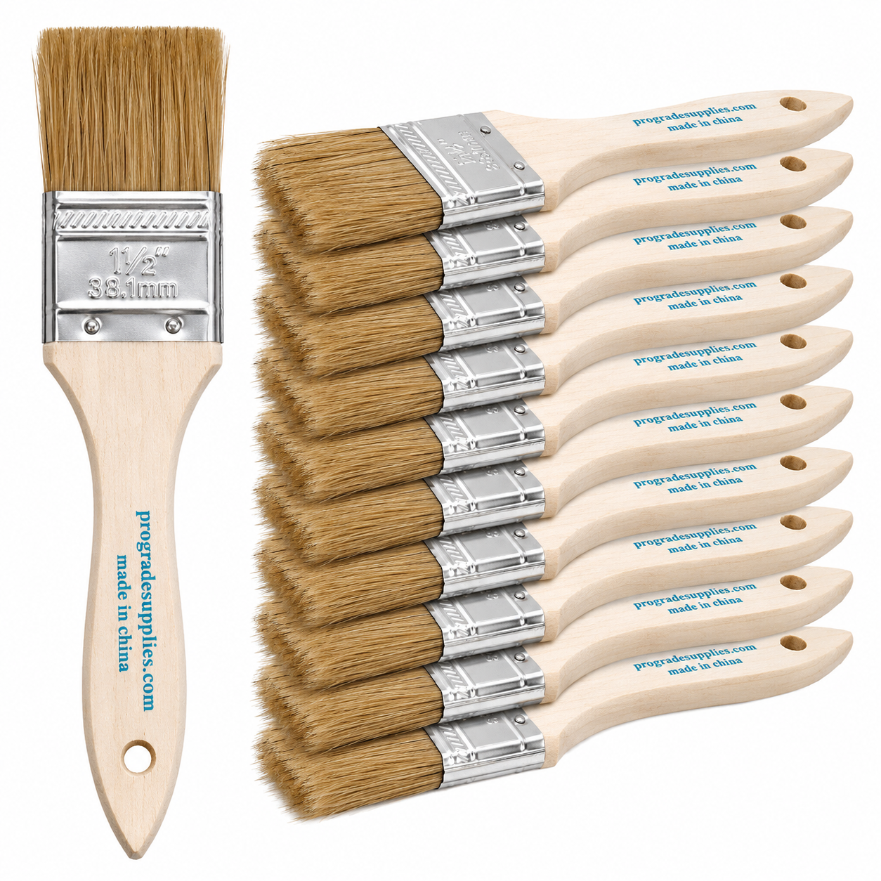 12-Pack 1.5 Inch Paint Brushes for Painting, Staining, Varnishing & Craft Projects - Wooden Handle Chip Brush Set