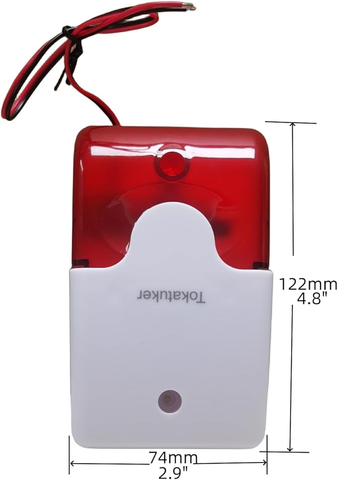 12V Wired Security Alarm Siren with Flashing LED Light – 110dB Indoor & Outdoor Alarm Buzzer for Home, Office, Garage & Security Systems - WebLuxes Store