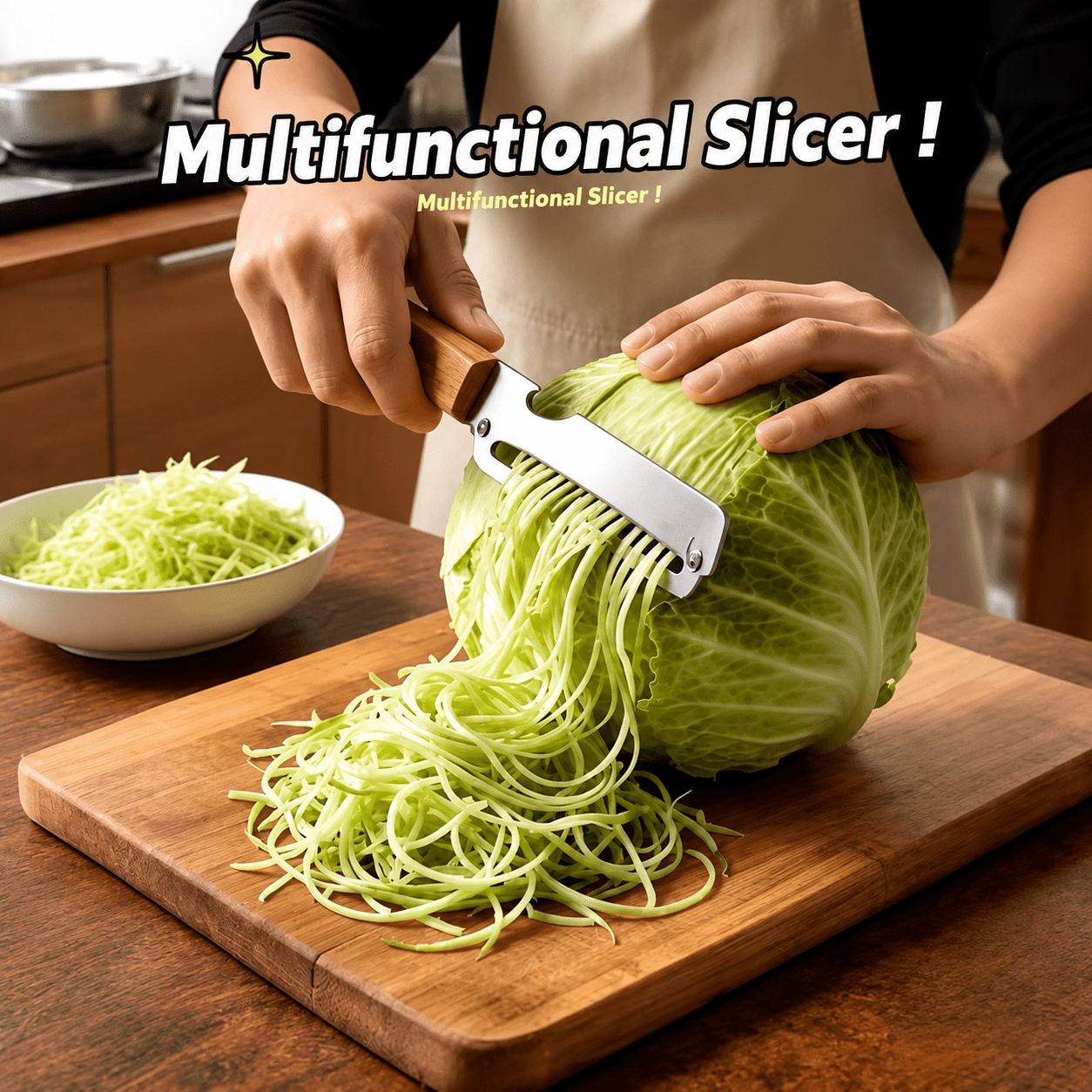 2-in-1 Stainless Steel Vegetable Peeler & Julienne Slicer with Ergonomic Wooden Handle – Multifunction Fruit & Potato Peeler - WebLuxes Store