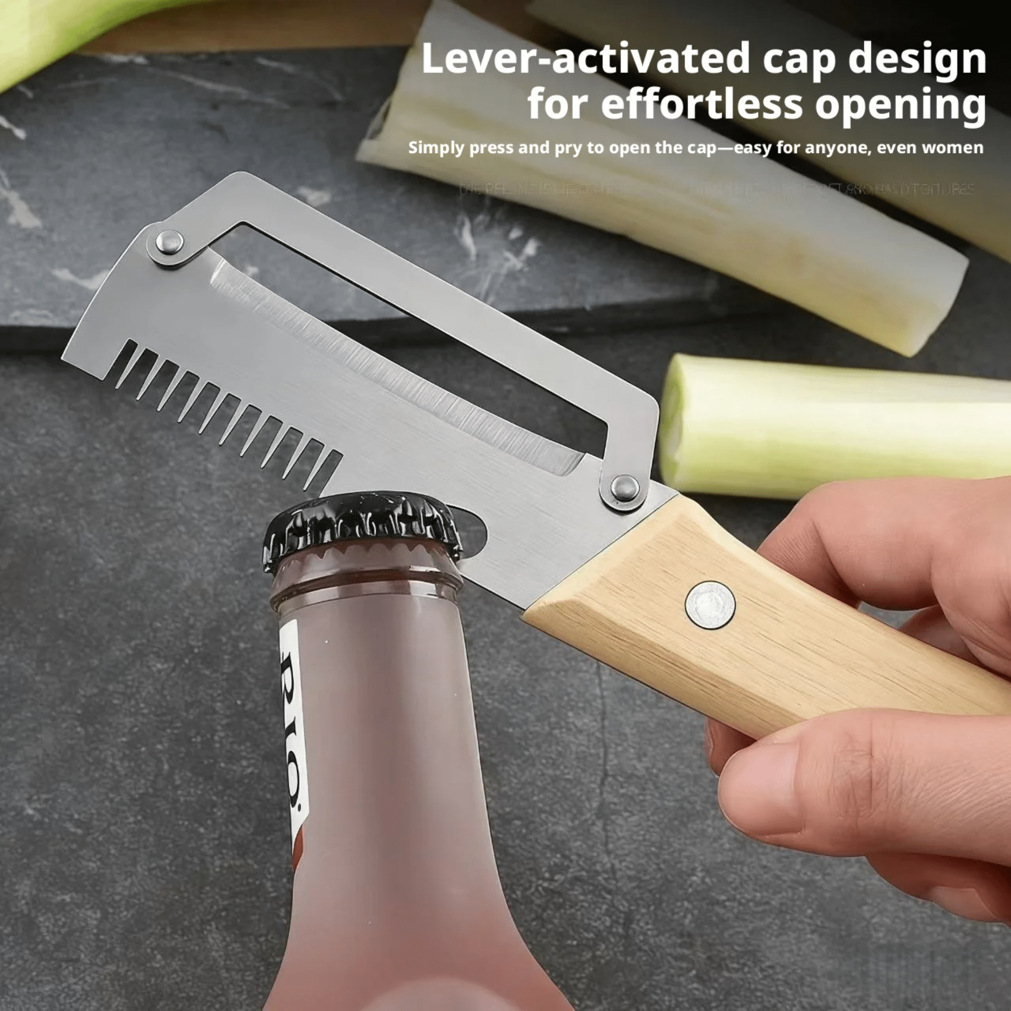 2-in-1 Stainless Steel Vegetable Peeler & Julienne Slicer with Ergonomic Wooden Handle – Multifunction Fruit & Potato Peeler - WebLuxes Store