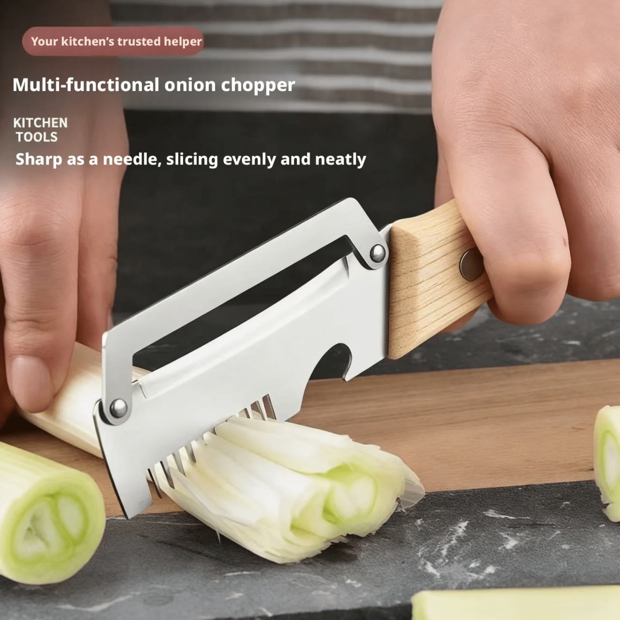 2-in-1 Stainless Steel Vegetable Peeler & Julienne Slicer with Ergonomic Wooden Handle – Multifunction Fruit & Potato Peeler - WebLuxes Store