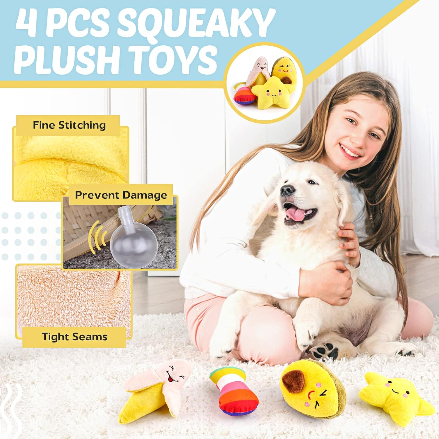 21PCS Puppy Chew Toys Set for Small Dogs with Rope Toys, Squeaky Plush Toys & Treat Ball