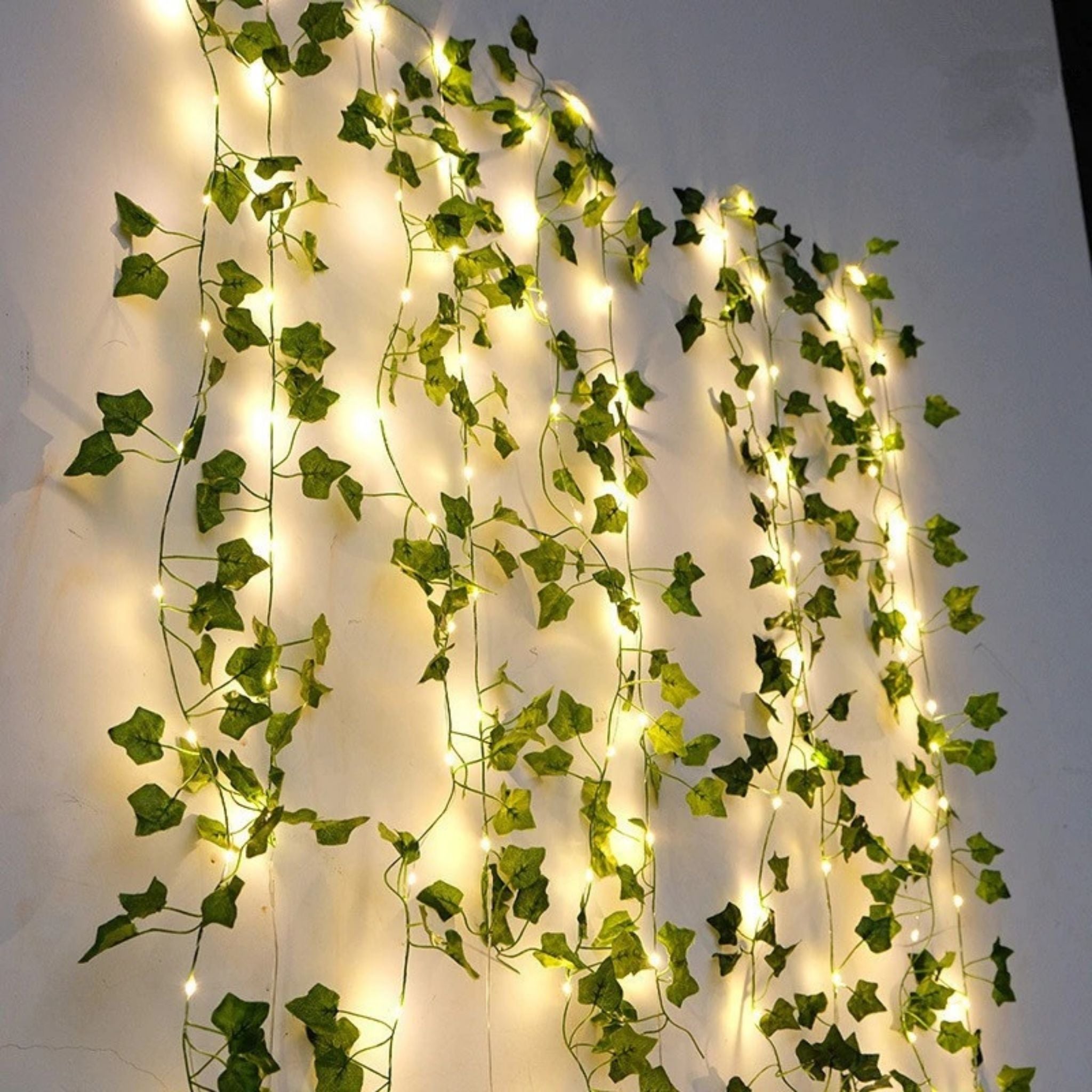 2M Artificial Ivy Vine LED String Lights Green Leaf Fairy Lights for Home, Wedding & Room Decor - Web Luxes
