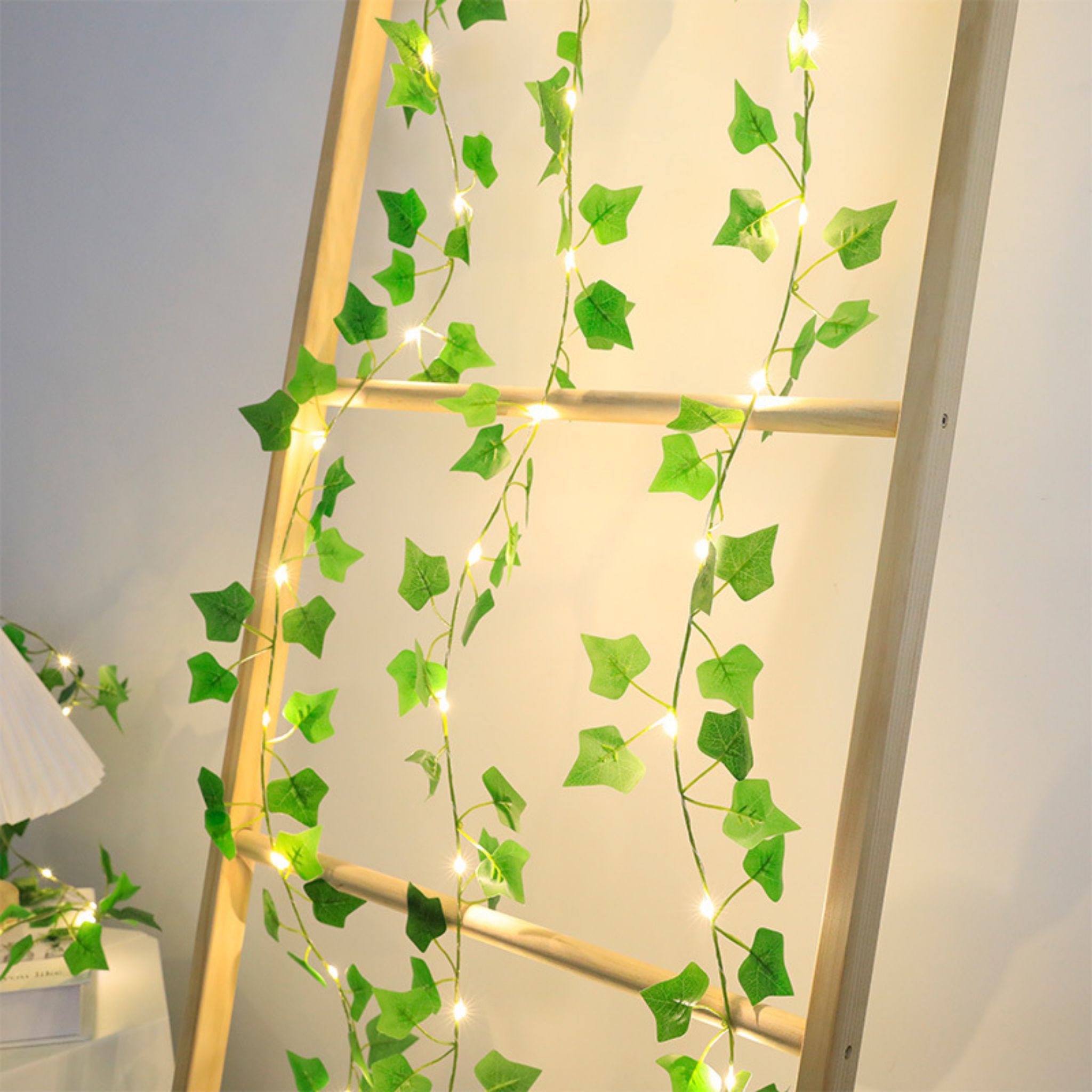 2M Artificial Ivy Vine LED String Lights Green Leaf Fairy Lights for Home, Wedding & Room Decor - Web Luxes