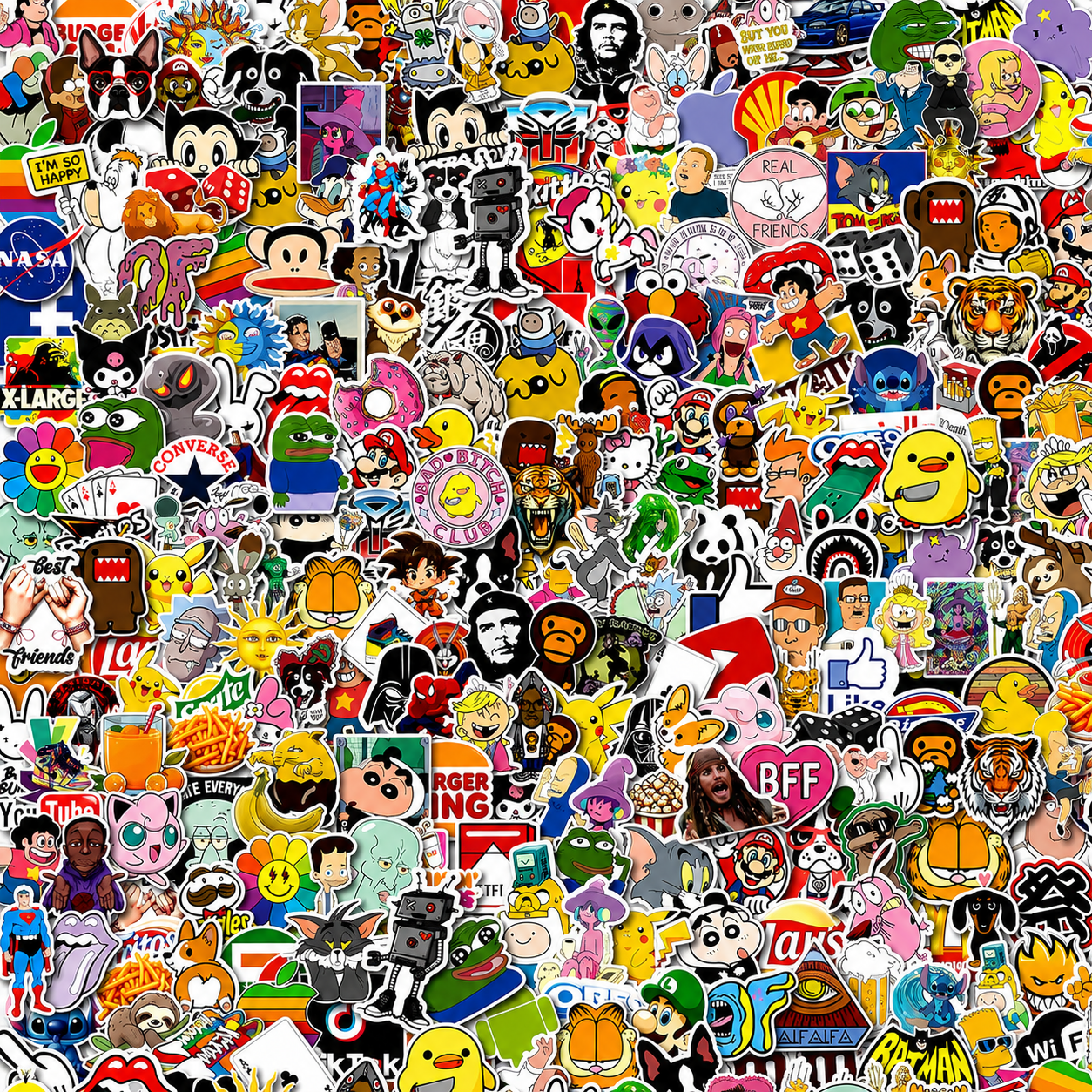 300PCS Cool Vinyl Stickers Pack – Waterproof Aesthetic Decals for Water Bottles, Laptops, Skateboards, Luggage & More