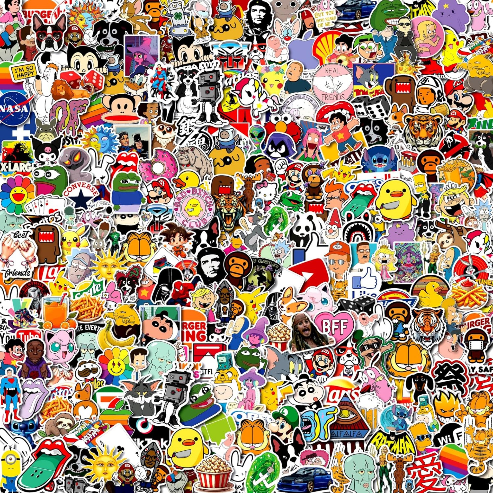 300PCS Cool Vinyl Stickers Pack – Waterproof Aesthetic Decals for Water Bottles, Laptops, Skateboards, Luggage & More