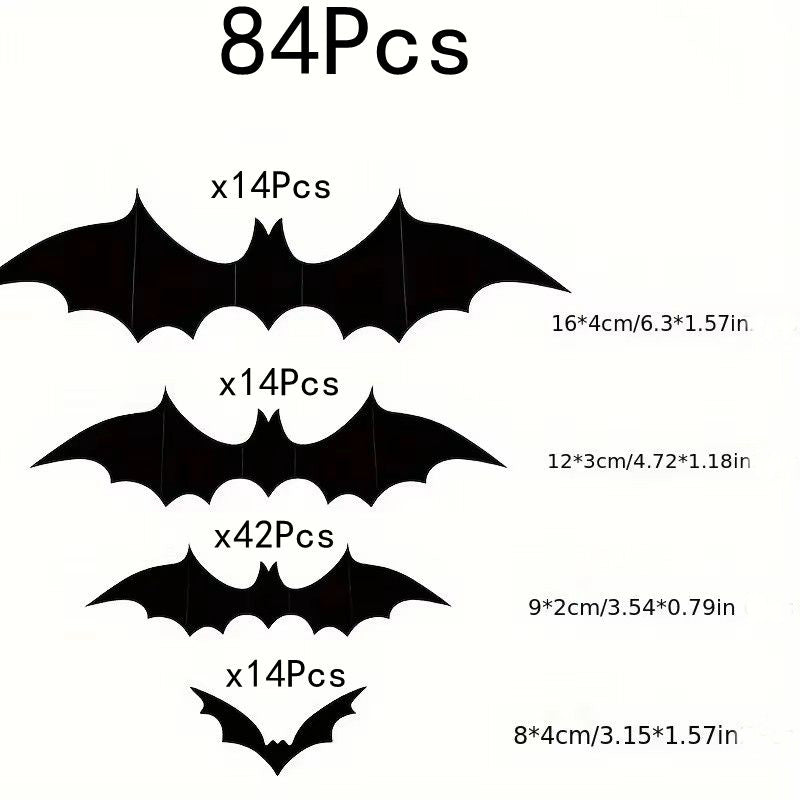 3D Black Bat Halloween Stickers