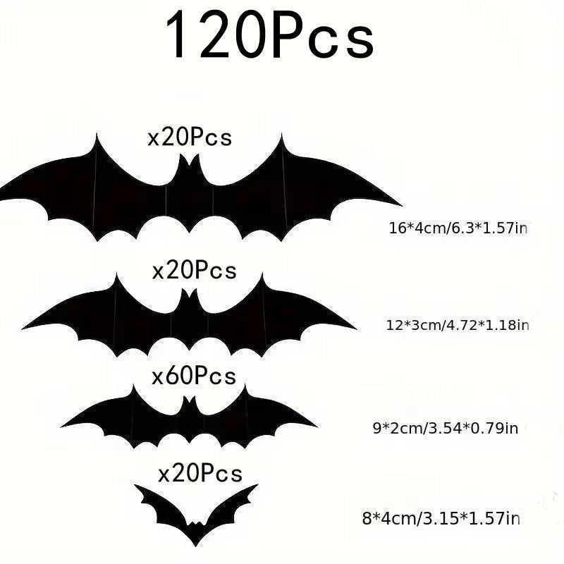 3D Black Bat Halloween Stickers
