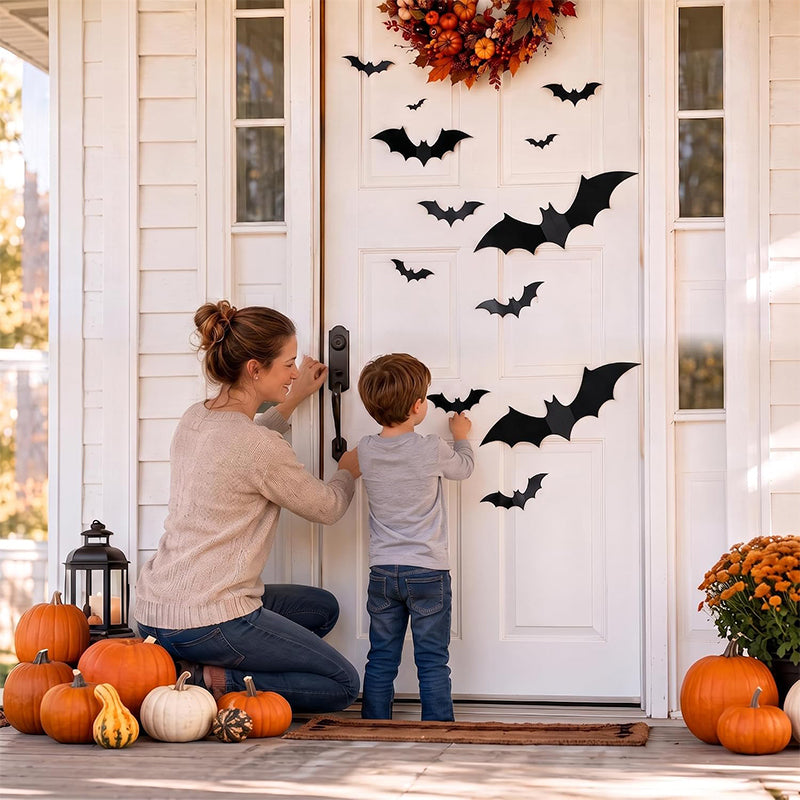 3D Black Bat Halloween Stickers