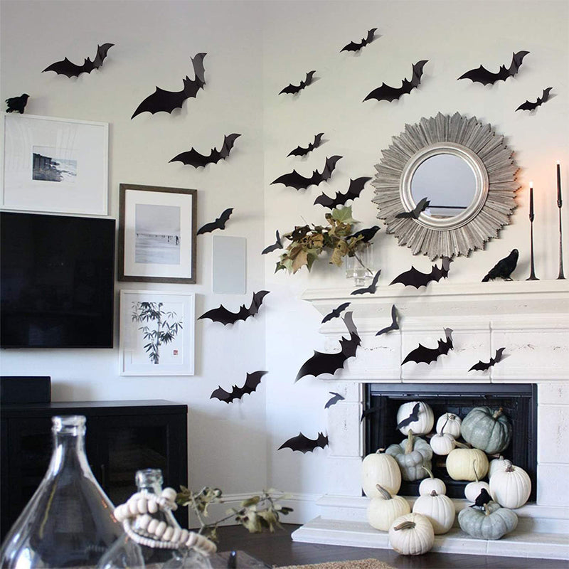 3D Black Bat Halloween Stickers