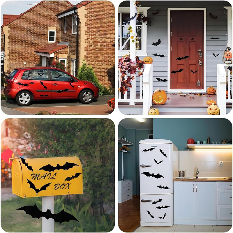 3D Black Bat Halloween Stickers