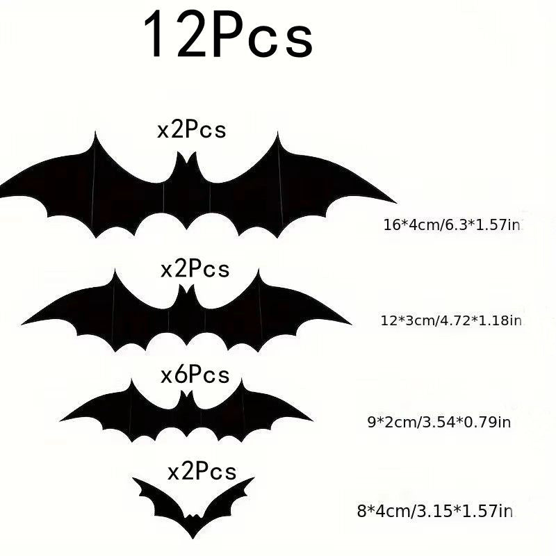 3D Black Bat Halloween Stickers