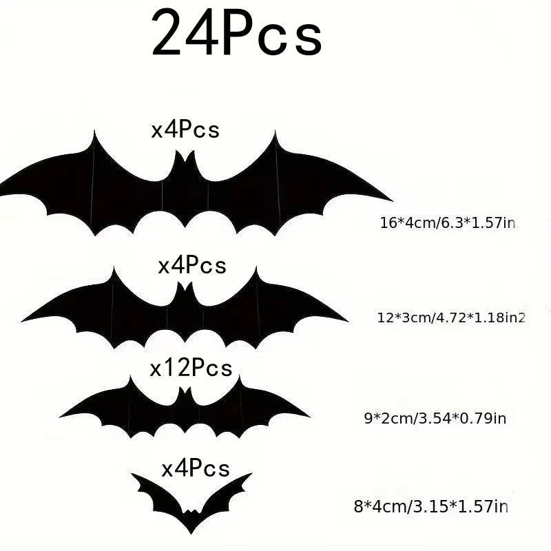 3D Black Bat Halloween Stickers