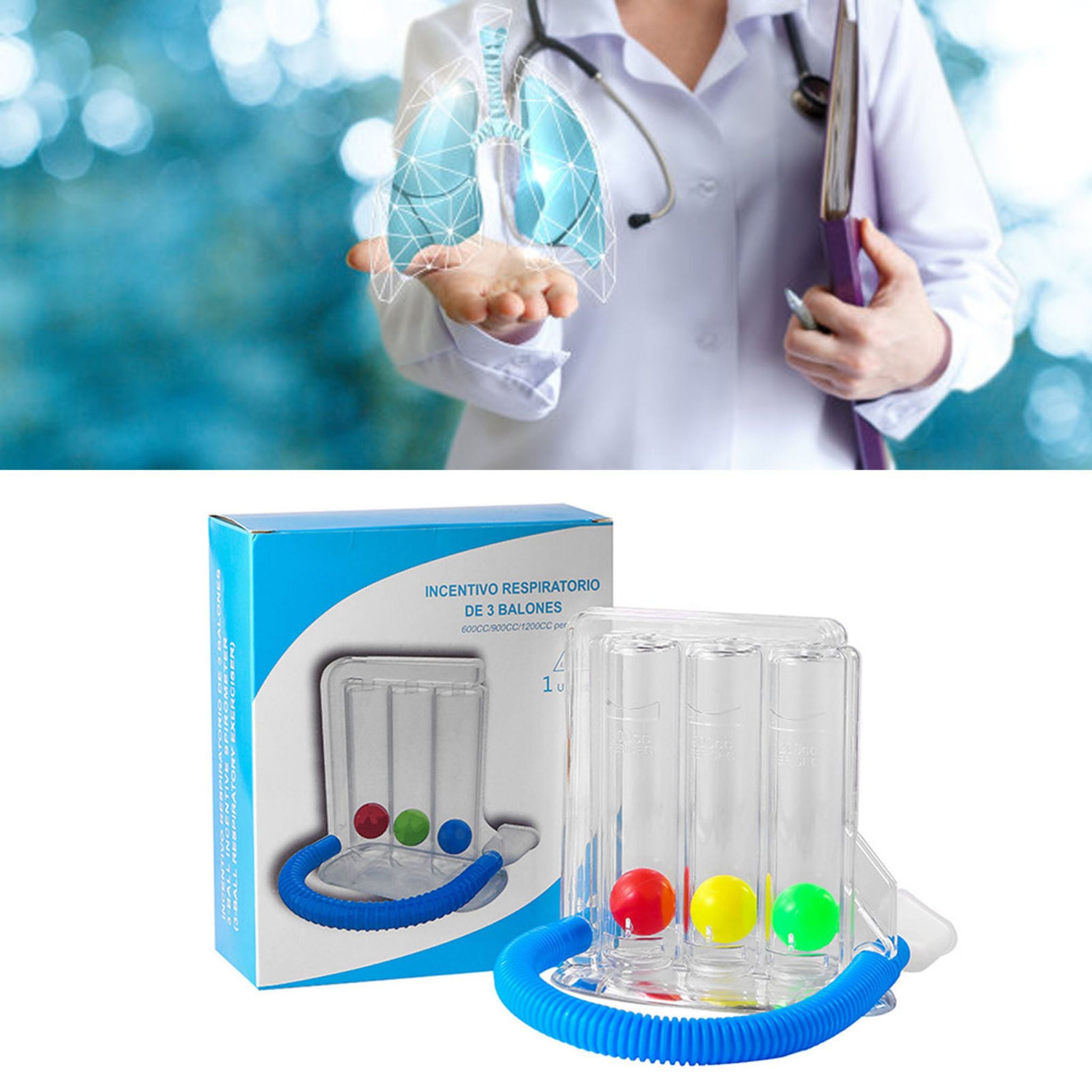 3 & 4 Ball Breathing Trainer Respiratory Lung Exercise Device for Breath Training - Web Luxes