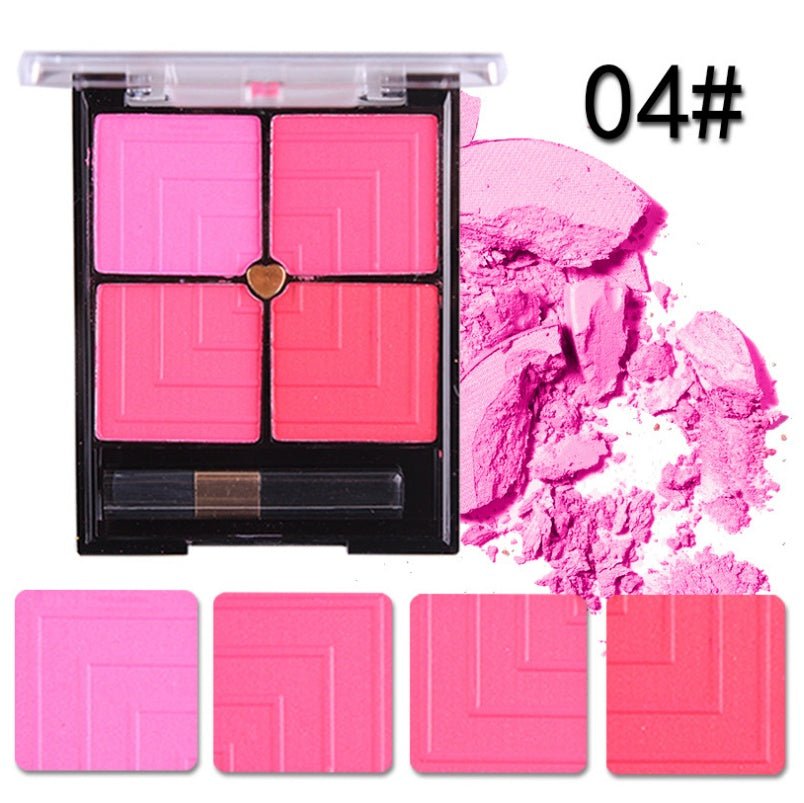 4-Color Blush Palette for Natural Contour, Radiant Cheeks & Long-Lasting Versatile Makeup - WebLuxes Store