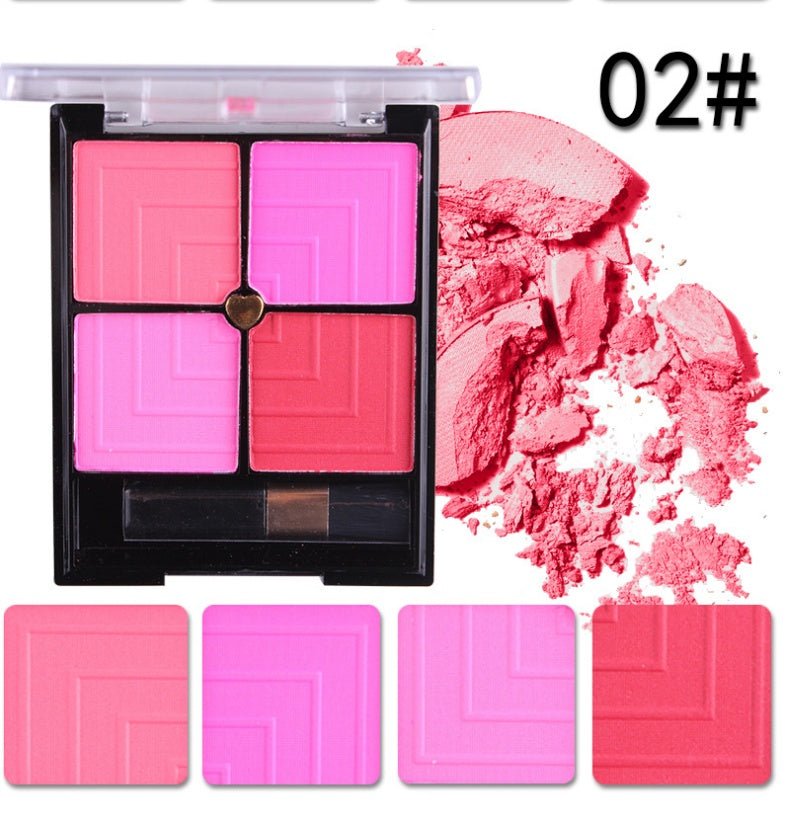 4-Color Blush Palette for Natural Contour, Radiant Cheeks & Long-Lasting Versatile Makeup - WebLuxes Store