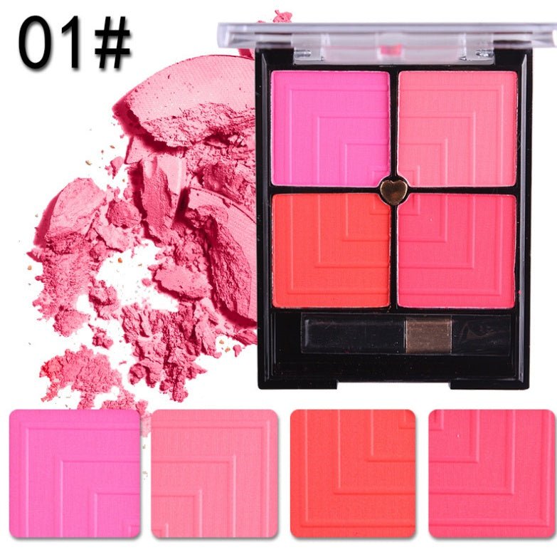 4-Color Blush Palette for Natural Contour, Radiant Cheeks & Long-Lasting Versatile Makeup - WebLuxes Store