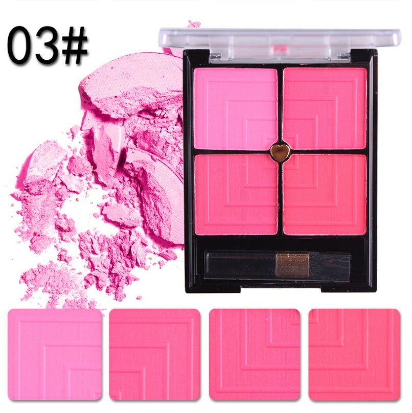 4-Color Blush Palette for Natural Contour, Radiant Cheeks & Long-Lasting Versatile Makeup - WebLuxes Store