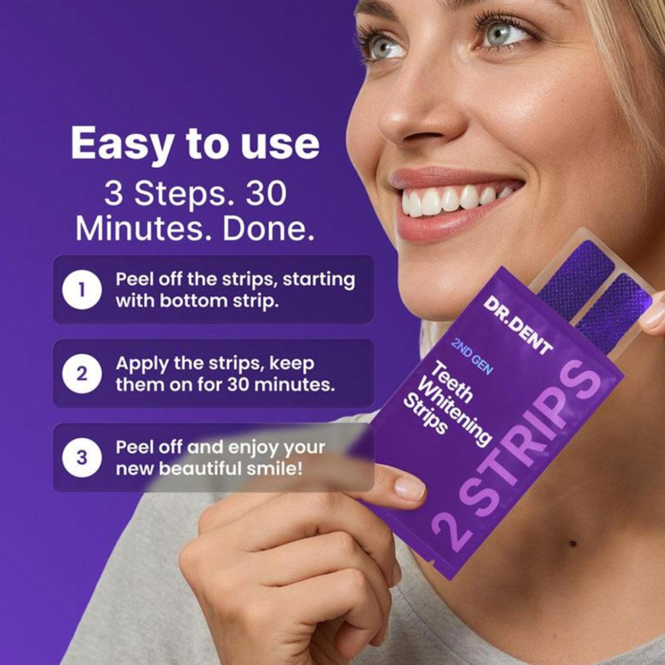42 Teeth Whitening Strips for Brighter Smile and Oral Care