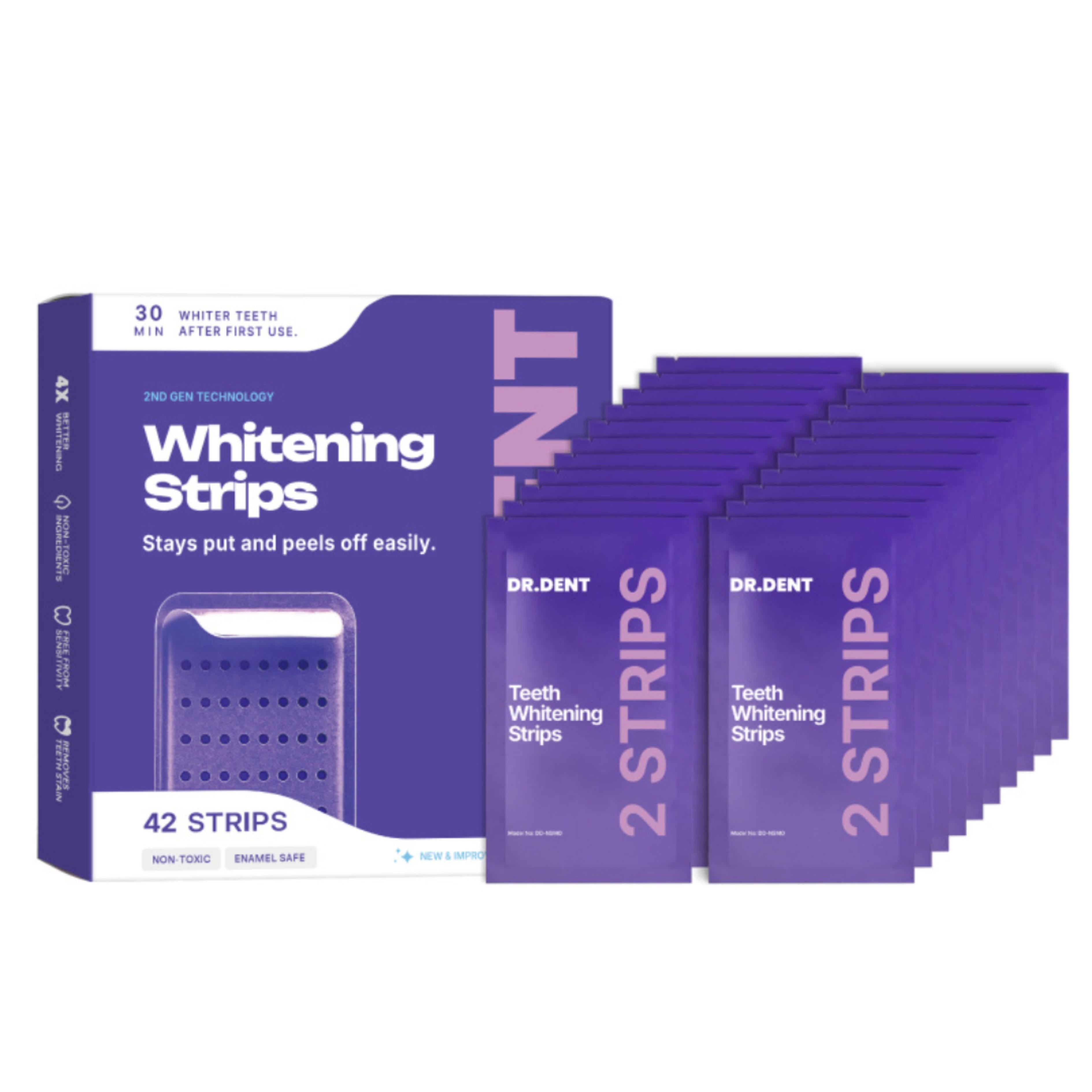 42 Teeth Whitening Strips for Brighter Smile and Oral Care