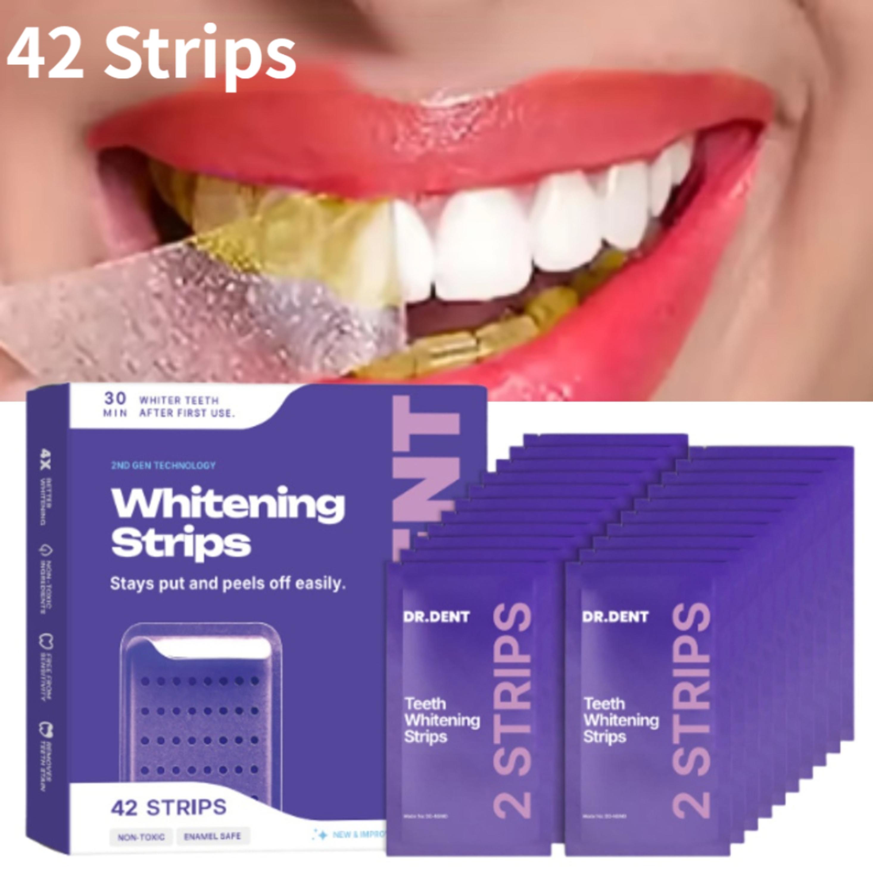 42 Teeth Whitening Strips for Brighter Smile and Oral Care
