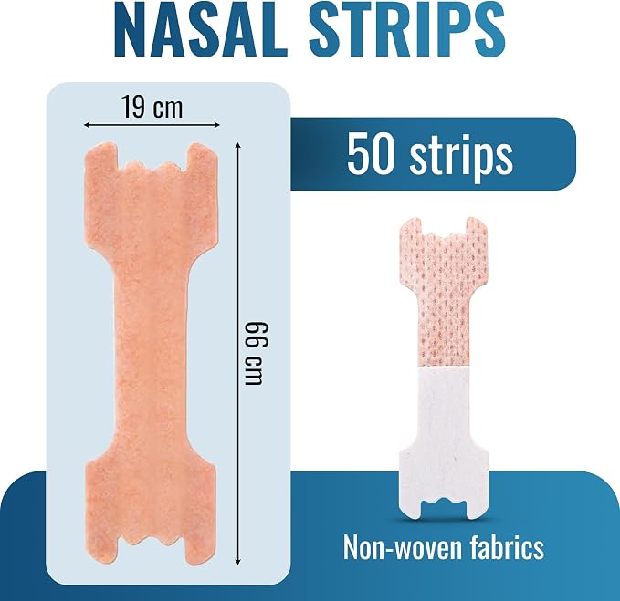 50-Pack Nasal Strips for Better Breathing – Comfortable Nose Strips for Airflow Support, Sleep, Sports & Nasal Congestion Relief for Men & Women - WebLuxes Store