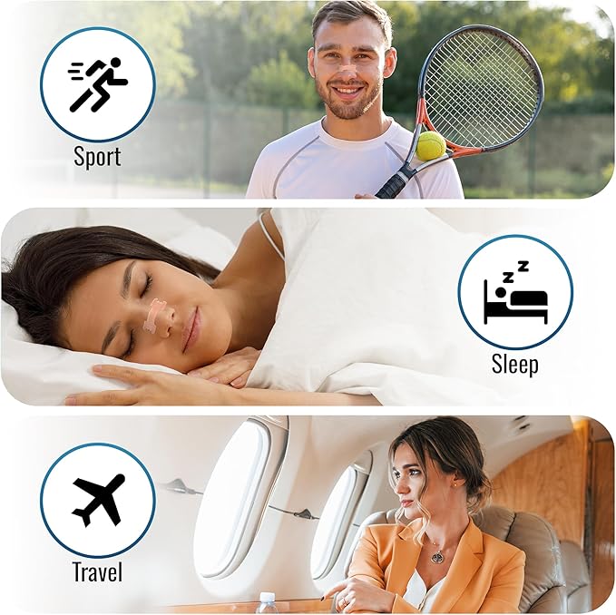 50-Pack Nasal Strips for Better Breathing – Comfortable Nose Strips for Airflow Support, Sleep, Sports & Nasal Congestion Relief for Men & Women - WebLuxes Store