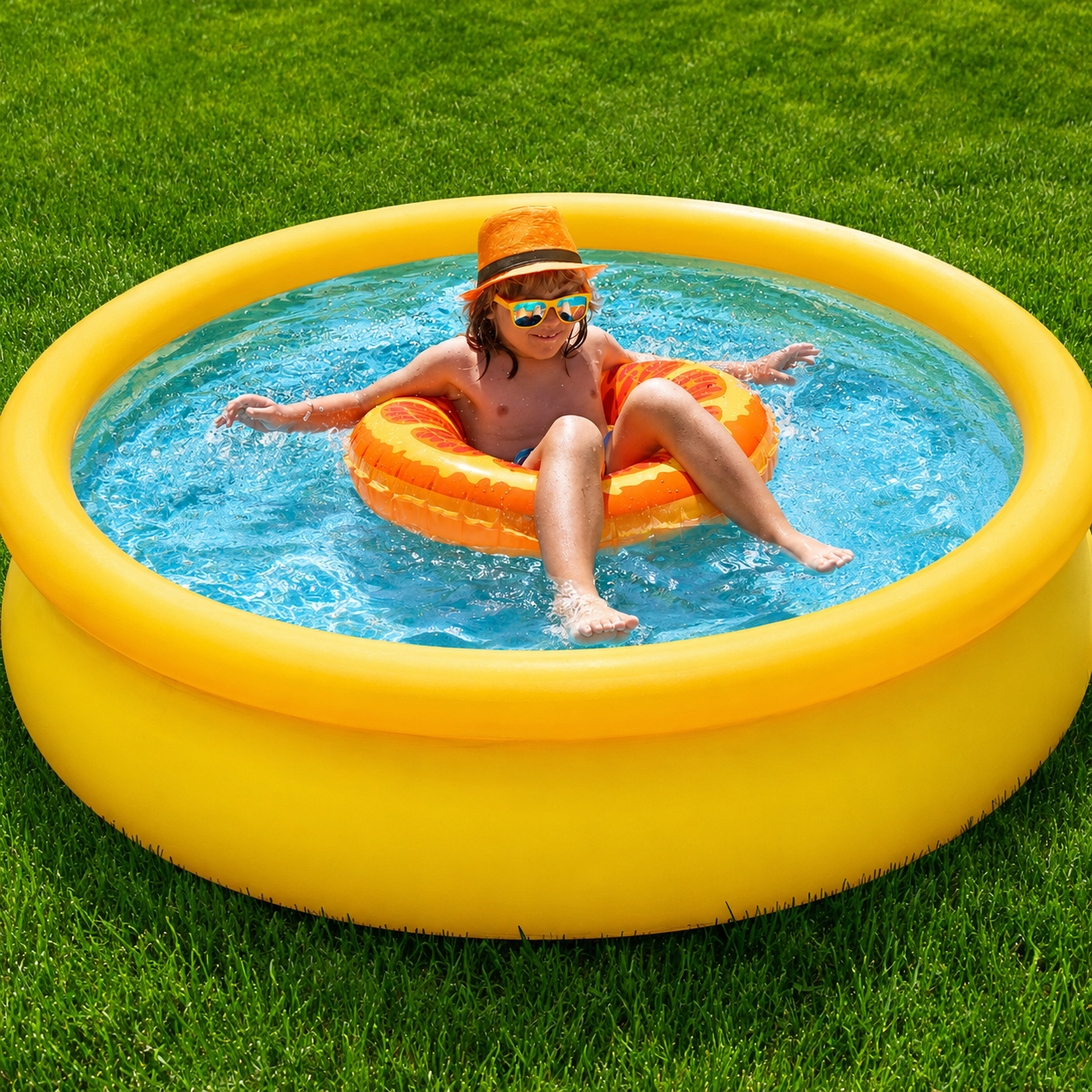 5 ft x 16.5 in Inflatable Kiddie Swimming Pool – Outdoor Backyard Family Pool