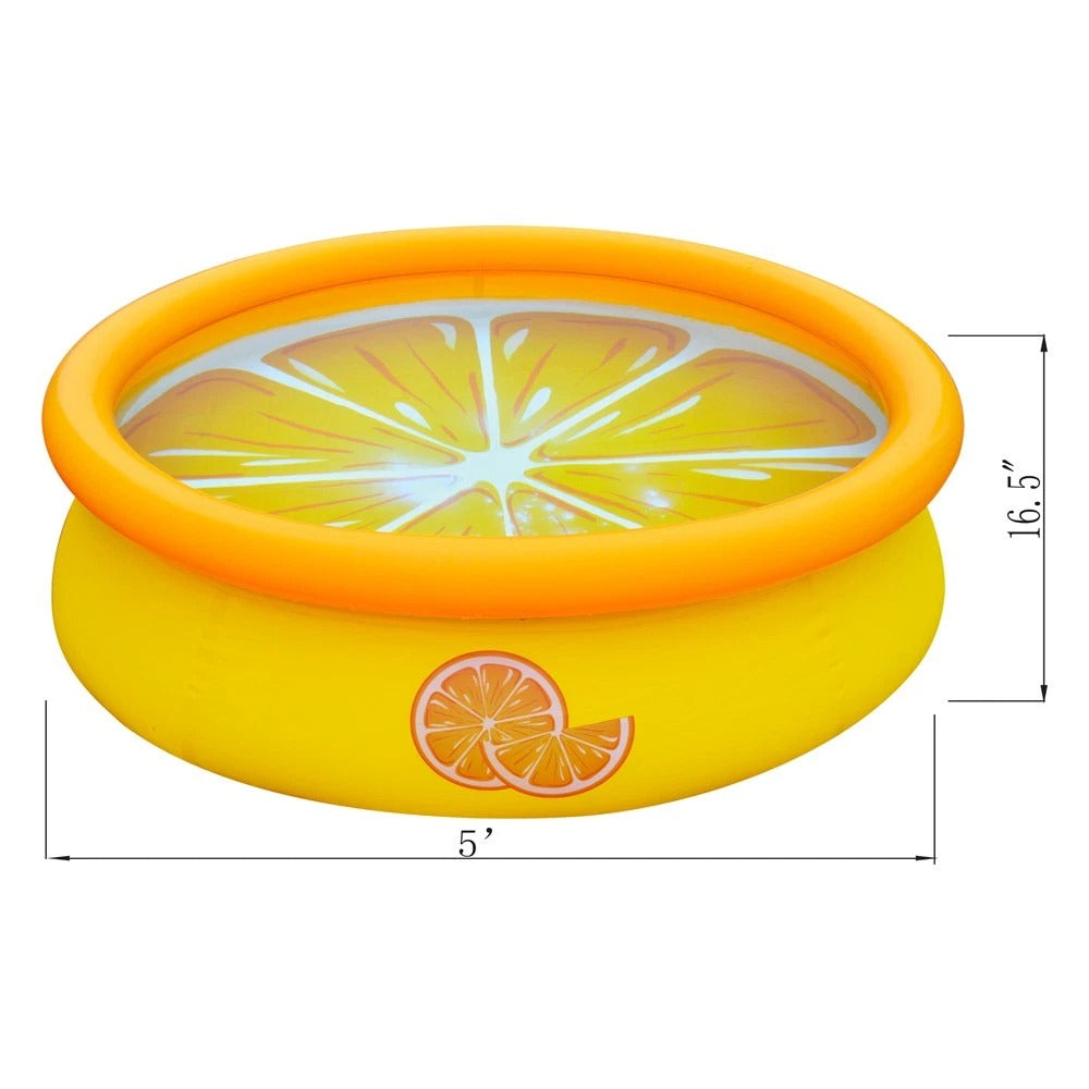 5 ft x 16.5 in Inflatable Kiddie Swimming Pool – Outdoor Backyard Family Pool