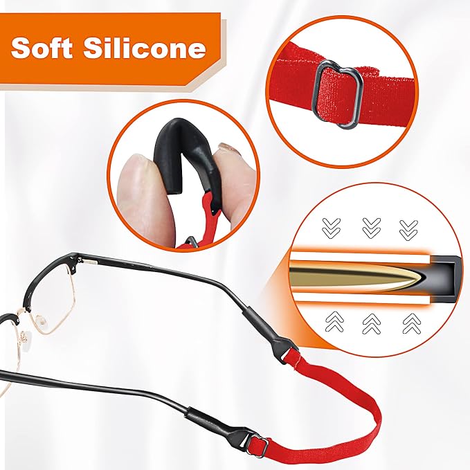 Adjustable Eyeglass Strap 6 Pack, Silicone Glasses Retainer for Sunglasses, Reading Glasses & Sports Eyewear, Unisex - WebLuxes Store