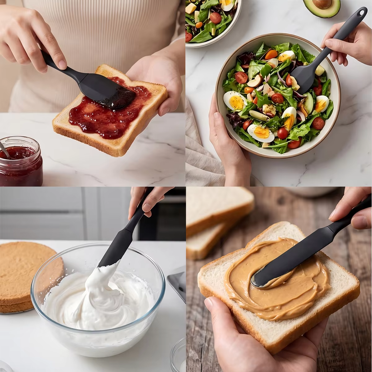 6 Piece Silicone Kitchen Utensil Set Cooking Baking Tools