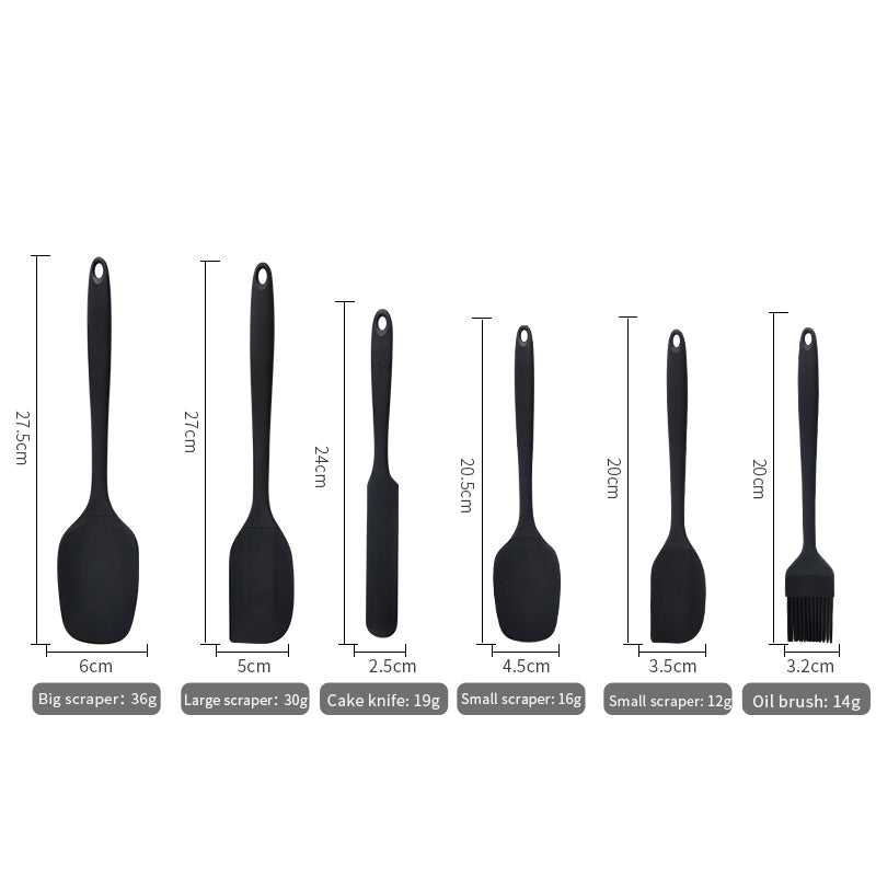 6 Piece Silicone Kitchen Utensil Set Cooking Baking Tools