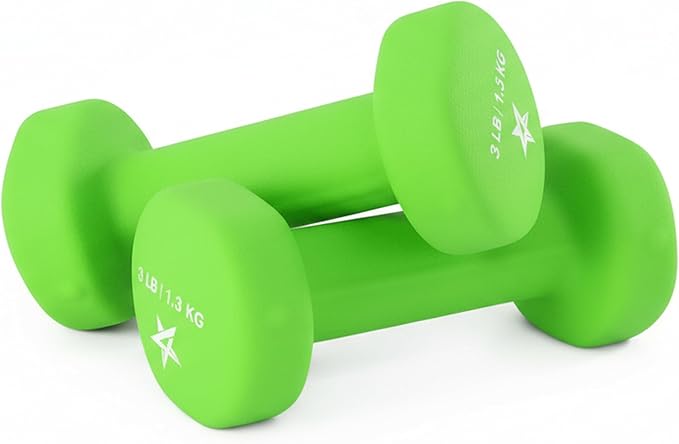 6 lb Neoprene Coated Dumbbell Set (Pair) | Non-Slip Cast Iron Hand Weights for Home Gym - Web Luxes