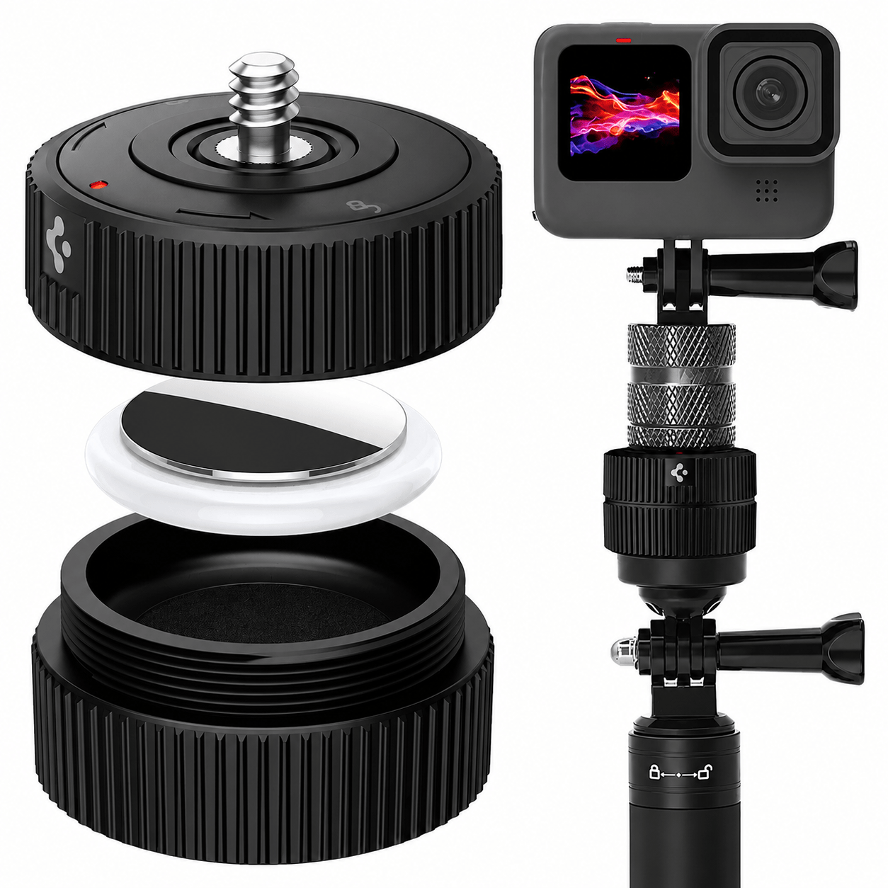 Camera Mount Adapter Compatible with AirTag, DSLR Tripod Tracking Holder for Canon, Nikon & Standard Camera Tripods - WebLuxes Store